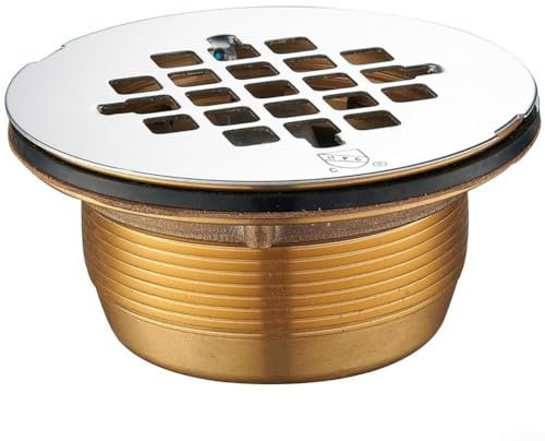 SMZhomeone Messing Bodenablauf All Copper Drain System Große Kapazität für schnellen Wasserfluss für Badezimmer, Küche, Garage, Keller