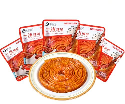 MKSDDF-Latiao Snack Cibo Cinese Latiao Snack Cinese 20 G*5 Confezioni - Solo Una Striscia Piccante Di 1 Metro