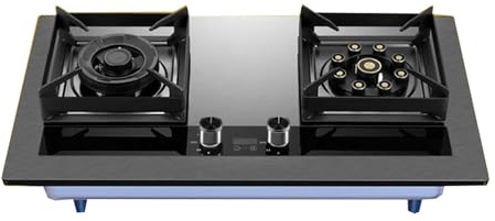 GCGC Gas Stove,Double Burner NG/LPG Gas Hob Automatic Ignition,Portable Gas Cooker with Flameout Protection and Timing 5.2KW,Gas Cooktop for Outdoor Camping Home(NG)