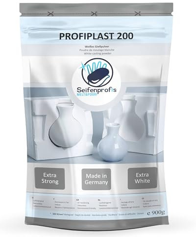 Profiplast 200 Gießpulver extra weiß 900g, Lufthärtend & Geruchlos, Gießmasse Reliefgießpulver Gipspulver zum Gießen