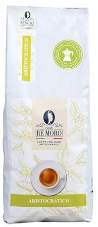 Caffè Re Moro - Miscela Aristocratico Gold 100% Arabica - Caffè Artigianale Macinato per Moka - soave, origine centro americana e indiana, tostatura medio-scura - 500g