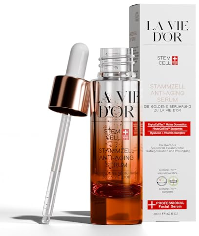 LaVieDor Anti-Aging Serum 20ml Hochdosiertes Gesichtsserum mit Hyaluronsäure, Vitamin C & E – Stammzell-Technologie & Exosomen. Hochkonzentriert Gegen Falten, Pigmentflecken & Hautalterung – Vegane