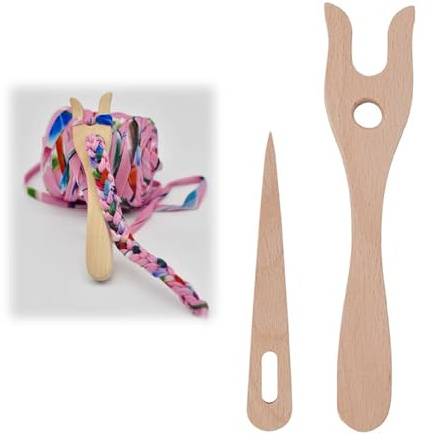 Pack of 2 Knitting Forks, Knitting Forks for Children, Wooden Knitting Tools, Suitable for Handmade DIY Products, Creative Weaving, Handmade Ropes, Weaving Bracelets and Necklaces
