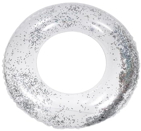 VICASKY Transparenter Schwimmring mit Glitzernden Pailletten Aufblasbar Strapazierfähiges PVC Schwimmendes Poolzubehör für Schwimmbadparty Sommer Leicht und Robust