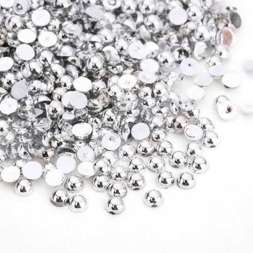 KIZAMI ab Color Imitazione Perle Artigianali Perle Piatte Rotonde per Perle Flatback per Nail Art Fai -da -Te Decorativo 2mm 3mm 4mm 5mm 6mm 8mm 10mm