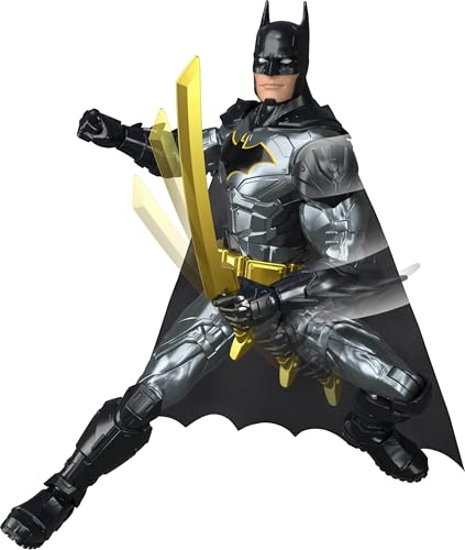 Mattel DC Batman Rompecrimenes 30 cm Figura con Sonidos | Más de 25 frases y sonidos, 16 articulaciones, 4 accesorios de arma, JMN71
