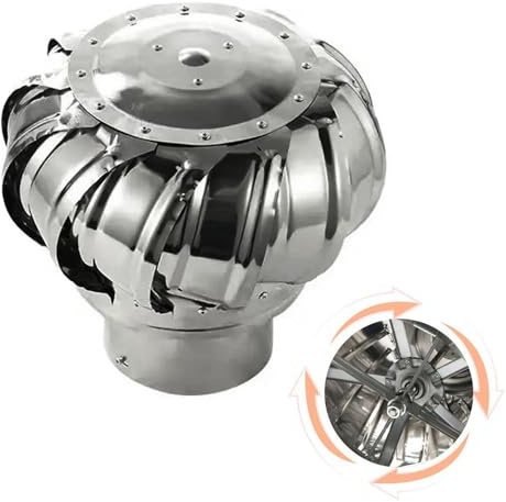 Rotary Schornstein Regenhut, Dachregen und Vogelschutz Schornsteinabdeckung, 7.5 11 16 20 25 cm Anti-Downdraught Turbine Ventilator für Kamin und Ofen, Einfache Installation(11 cm)