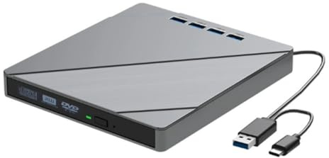 Fegtrtyoa unità Disco Esterna Portatile 7 in 1 per CD/Dvd/Blu-Ray per Laptop, Lettore, Masterizzatore, Lettore e Scrittore con Slot USB 3.0
