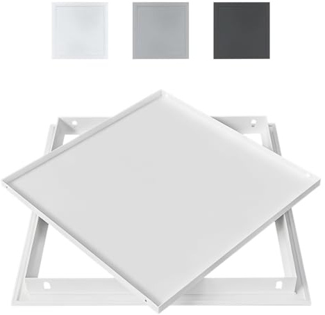 Trampilla Pladur Panel De Acceso Metálico Al Techo, Trampilla Pladur Tapa De Registro Para Ducha De Baño, Aluminio, Incluye Tornillos De Montaje, Puerta De Servicio Oculta(White,30 * 30cm)