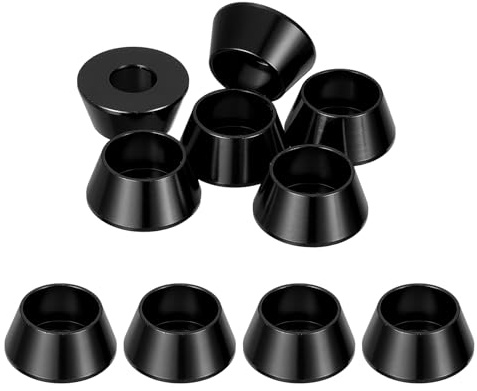 QUARKZMAN 10 Pièces Rondelles à Tête Fraisée, Rondelles de Tasse M8 x 19.8 mm, Rondelle Fraisée, Rondelle Boulon En Aluminium Pour vis à tête, tige filetée, Accessoires Mécaniques, Noir