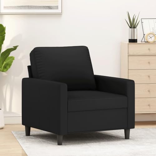 QUAHEAS Schwarzer Samt Sessel, 78 cm breit, mit robustem Metallgestell, dick gepolstert für Wohnzimmer, Schlafzimmer und entspannte Stunden