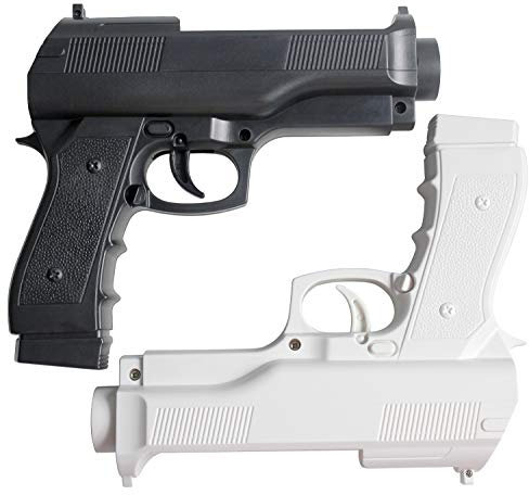 OSTENT Light Gun Pistol Shooting Sport Video Game Compatible for Nintendo Wii Remote Controller Pack of 2