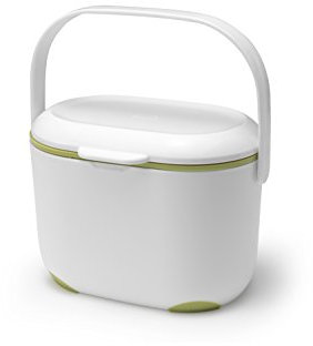 Addis 515465 2.5L Kitchen Compost Caddy, White/Green