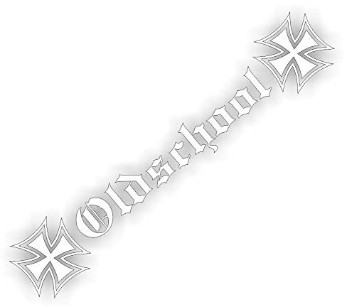 Oldschool Eiserne Kreuz Totenkopf Scull 55 cm - hochwertiger Aufkleber Auto Tuning - OEM & JDM Auto Sticker - Lustige Aufkleber für Auto - Stickerbomb - Autoaufkleber - Made in Germany