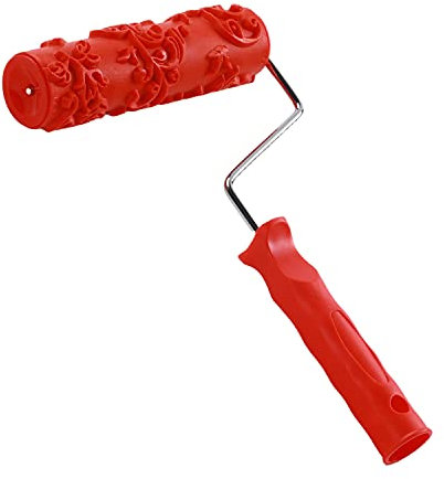 Utoolmart 17,8 cm große Gummi-Farbwalze für Zuhause, 175 mm, Holzmaserung, Malerwalze mit Kunststoffgriff, 1 Stück