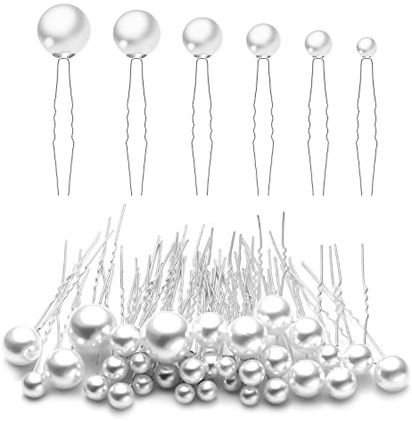 AIEX 36 piezas Horquillas de Perlas, Horquillas de Hojas Plata Horquillas de Perlas para el Pelo Horquillas de Perlas de Boda Accesorios para Cabello Boda para Novias Mujeres y Niñas (Plata)