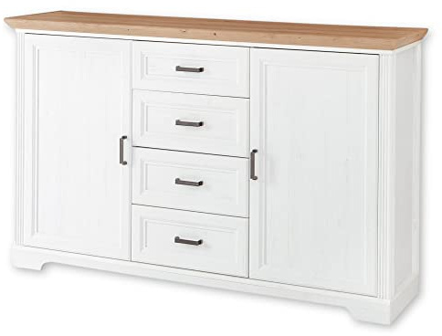 JASMIN Sideboard in Pinie hell, Artisan Eiche Optik - Kommode im Landhausstil mit Schubladen und viel Stauraum - 165 x 102 x 41 cm (B/H/T)