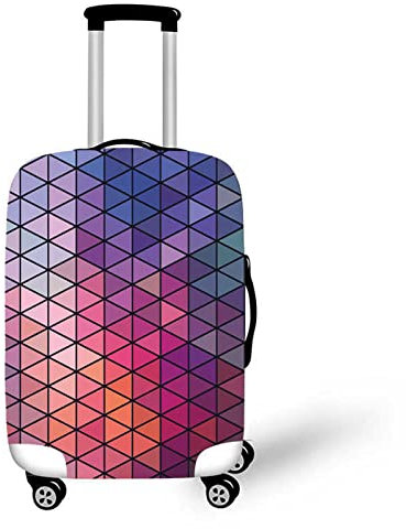 Hixingo Elastisch Kofferhülle Kofferschutzhülle, Geometrie Druck Koffer Schutzhülle Staubdichte Reisekoffer Hülle Trolley Case Schutzhülle Reisegepäckabdeckung (Buntes Dreieck,XL (30-32 Zoll))