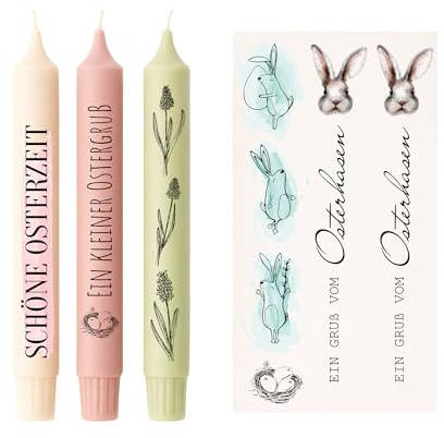 Kerzen Tattoofolie DIN A4 Ostern Watercolour – Kerzensticker mit Ostersprüchen – Wasserschiebefolie für Kerzen & Keramik – DIY Geschenkidee