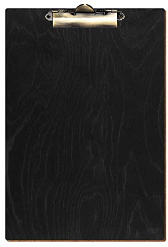 Bütic Holz Klemmbrett Standardform Anthrazit für DIN A3 A4 A5 A6 aus 3mm Birkensperrholz und mit widerstandsfähigem Klarlack versiegelt