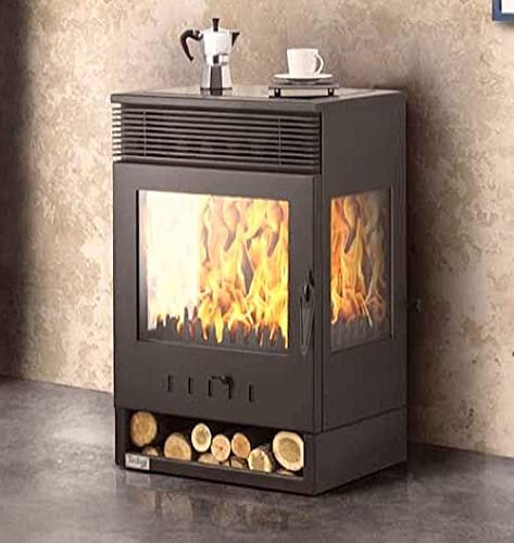 Kaminofen Panorama 3 Seitig 9 kW Dauerbrand Teba TKS 12 Kamin Holzofen 3 Seiten Ofen Holz 3 Seiten Panoramascheibe