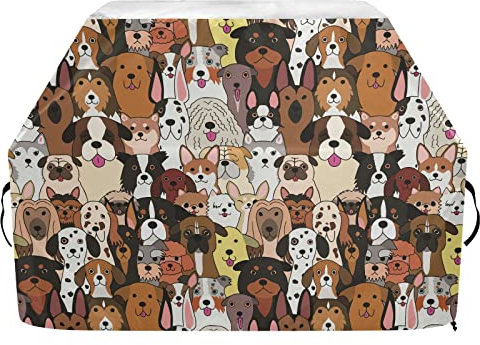 Doodle Dogs Bunte Grillabdeckung 65 Zoll Heavy Duty Grill Abdeckung Wetterfeste Gasgrill Abdeckungen für Outdoor