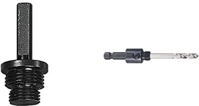 Starrett A19 Arbor for A1/A2/A10 & A1 Hole Saws Arbor - 14-30mm Screw Thread Hex Shank Arbor With 6.35mm High Speed Pilot Drill Bit - Quick Change Mandrel, black