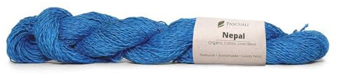 Pascuali Nepal | Strickwolle aus 60% Baumwolle (Bio), 40% Leinen, zum Stricken und Häkeln, Farbe: Himmel 33