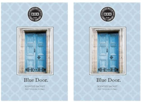 BRIDGEWATER - 2 pack of Blue Door - Scented Sachet Bag, Drawer Fragrance, Wardrobe Air Room Freshener for Living Room Bedroom Bathroom Laundry Basket Radiator or Car - Mandarin, Cedarwood, Nutmeg