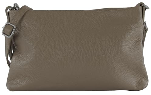 modamoda de T258 Damen Leder Umhängetasche Clutch 25x16x3 cm, handmade in Italy