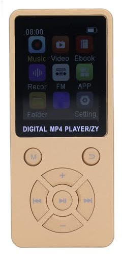 Lettore MP3 MP4 da 32 GB con Altoparlante Auricolare, Audio Portatile HiFi Senza Perdita di Dati Lettore Musicale MP3 Registratore Vocale E Book, Schermo HD da 1,8 Pollici, (GOLD)