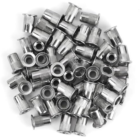 100 Piezas Tuercas Remachables de Acero Inoxidable M6 - Resistencia a la Oxidación, Fácil Instalación, Versatilidad de Uso, Rosca Profunda, Ideal para Múltiples Materiales