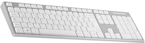 T'nB - Clavier Bluetooth Rechargeable en USB-C, AZERTY, Touches Souples, agréables et silencieuses - Gris et Blanc