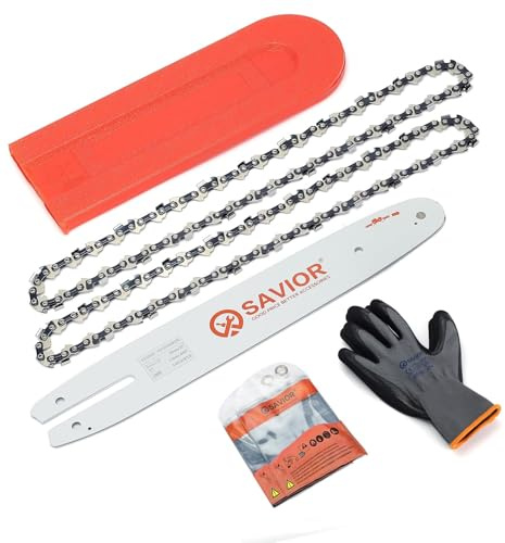 Savior Set di 2 catene per motosega con protezione guida e guida da 30 cm, compatibile con Stihl MS170 MS171 MSE170C - 3/8 LP 44 maglie 1,1 mm
