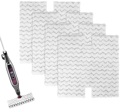 4 Pack Microfiber Steam Mop Replacement Pads for Shark Klik n' Flip S6001UK / S6003UK / S6005UK Corded Steam Pocket Mop