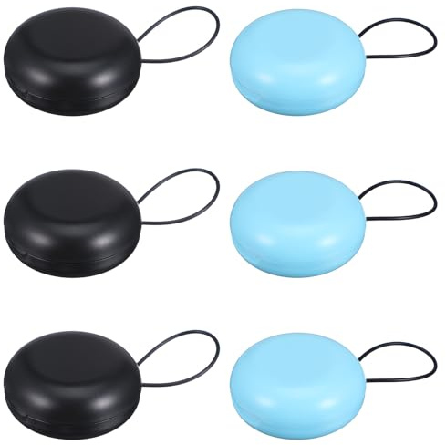 6Pcs Ear Plug Carrying Cases Round Ear Plug Holder Potable Mini Storage Case with Lanyard Earbud Plugs Organizer Small Storage Containers for Travel Business Trip Storages Earbud Trinket Ring Necklace