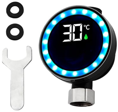 Regolatore di temperatura per doccia per bambini, termometro per acqua da bagno, indicatore di temperatura per bagno con display digitale a LED, per doccia, rubinetto, soffione