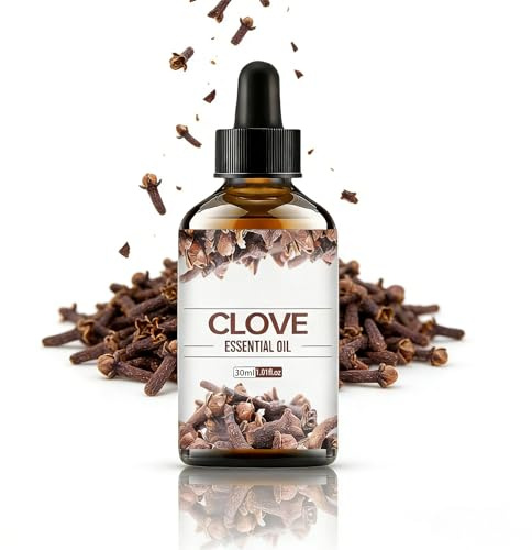 Aceite de clavo (30ml/1FlOz)-para difusor, rostro, cuidado de la piel, aromaterapia, cabello, cuero cabelludo y jabón de masaje corporal DIY-con cuentagotas(1bottle)