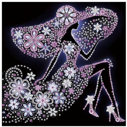 Kulvci Women Special Shape Diamond Painting Art Kits for Adults, 30 x 30cm | Diamond Painting Kits for Beginners, Crystal Rhinestones Diamond Painting for Home Wall Decoration Gift