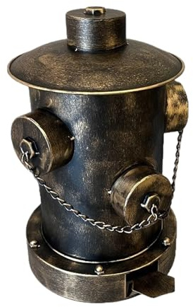 Poubelle - Style industriel rétro avec couvercle et pédale, poubelles de conception de bouche d'incendie de grande capacité de 11,02 × 15,7 pouces avec pédale | Poubelle avec couvercle | pour l'extéri