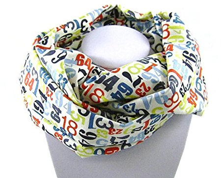 bettina bruder - Kinder-Loop Schlauchschal Zahlen creme bunt - 100% Baumwolle