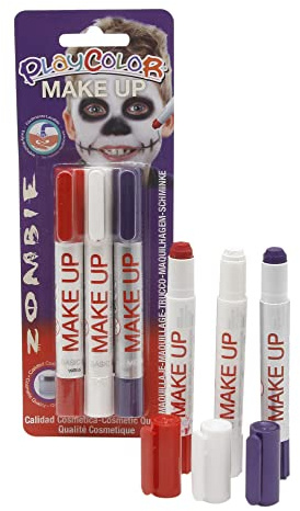 Playcolor Make Up Thematics Pocket Zombie Blister - Schminke - 3 verschiedene Farben - 01041