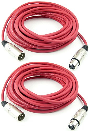 Adam Hall Cables 2 Stück K3MMF1000RED Mikrofonkabel 10m Rot XLR female auf XLR male DMX Audio Kabel 3 pol polig (10 m, Rot, 2)