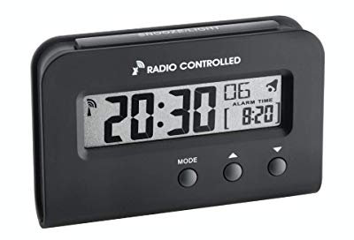 TFA Radio Controlled Alarm Clock, Black