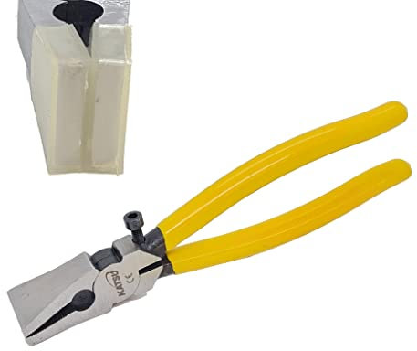 KATSU Glasbrechzange 200mm Glaslaufzange mit Flachen Backen zum Glasschneiden Heavy Duty Glaszange Schneidwerkzeug für Buntglas Arbeit 347247