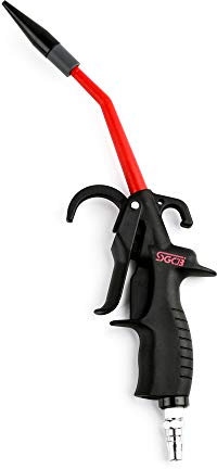 SGCB Pro Air Pressure Blow Gun, 230 Max PSI High Power Air Nozzle Blow Gun Adjustable Air Flow Trigger Angle Ben Jet Nozzle Rubber Tip 1/4 Air Inlet Adapt to Air Compressor for Car Clean Care Detail