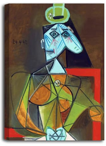 canvashop Quadri Moderni Picasso Cm 100X70 Femme Dans Un Fauteuil Stampa Su Tela Canvas Soggiorno