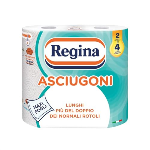 Sèche-cheveux Queen papier cuisine | Lot de 2 rouleaux à 2 plis | 85 déchirures par rouleau* | Maxi feuilles plus grandes et plus absorbantes | Papier 100% certifié FSC®