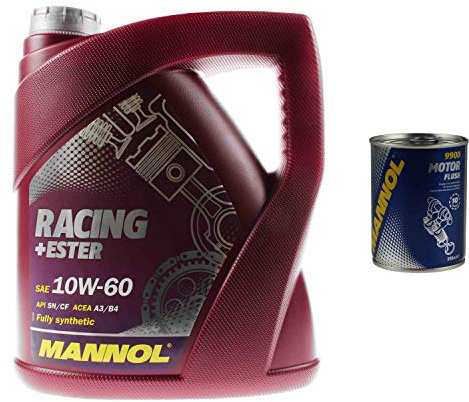 4L Motoröl MANNOL Racing + Ester 10W-60 1x Motor Flush ADDITIV