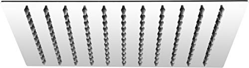 Cornat Kopfbrause Slim Neo – 250 x 250 mm Kopf-Größe | 1 Strahlart – Mit Kugelgelenk und Anti-Kalk-Düsen – Edelstahl rostfrei – Duschkopf – Regendusche – Brausekopf